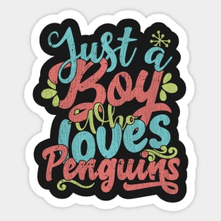 Just A Boy Who Loves Penguins Gift product Sticker